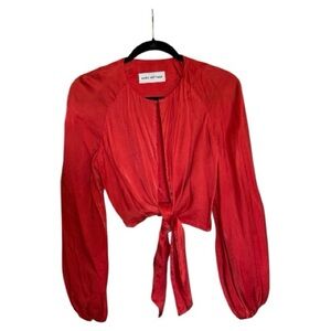 Mara Hoffman Satin Top orange front tie
